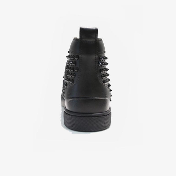 Black Studded High-Top Sneakers - ARNO CONTI