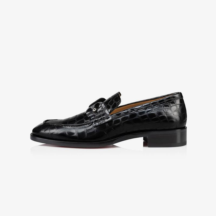 Crocodile Print Leather Loafers - ARNO CONTI
