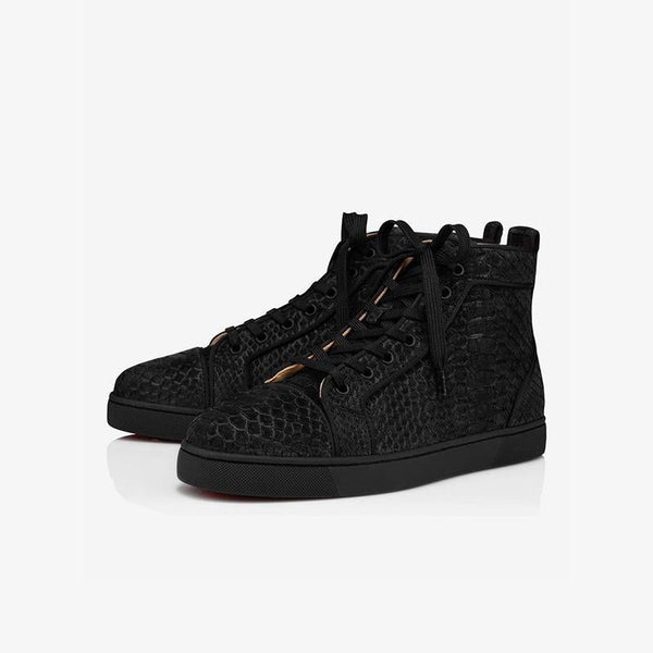Round Toe Sneakers Black Snake Printed - ARNO CONTI
