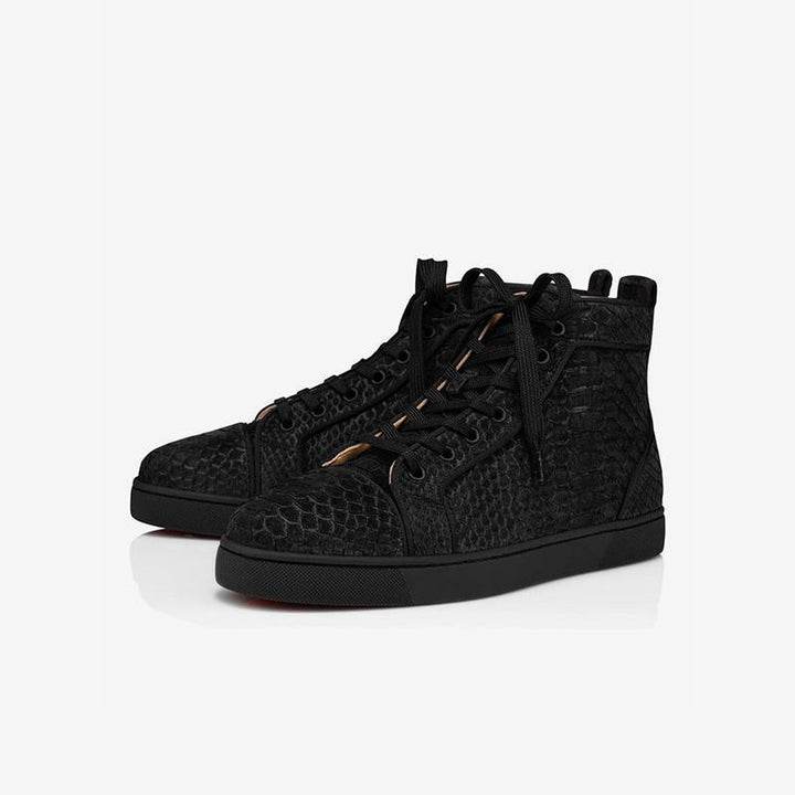 Round Toe Sneakers Black Snake Printed - ARNO CONTI