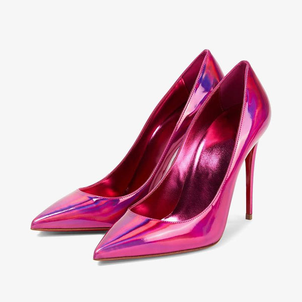 Red Iridescent Patent Leather Stiletto Pump - ARNO CONTI