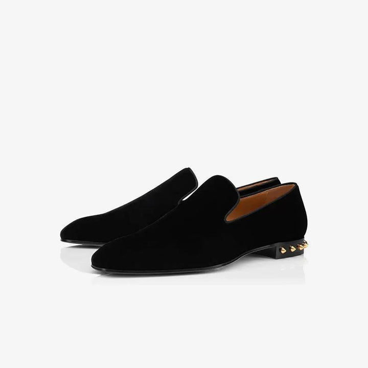 Suede Loafers with Metal Studs - ARNO CONTI