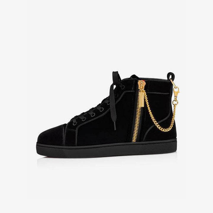 Chains Velvet Mens Sneakers Round Toe - ARNO CONTI