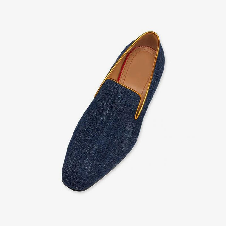 Men's Flat Denim Loafers Shoes Metal Heel - ARNO CONTI
