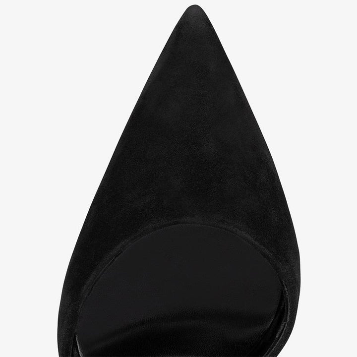 Trendy Black Velvet Stiletto Pumps - ARNO CONTI