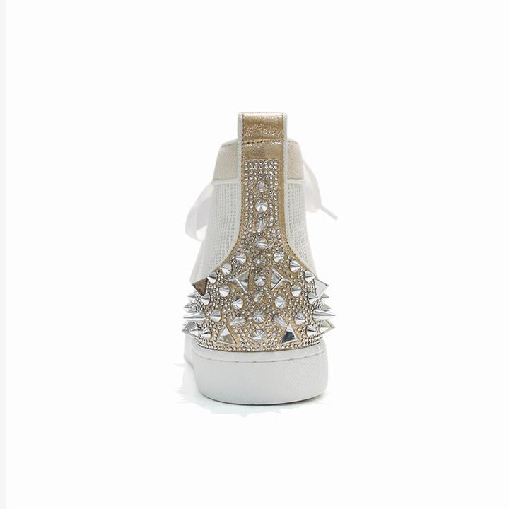 Studded Sneakers Round Toe Rivets - ARNO CONTI