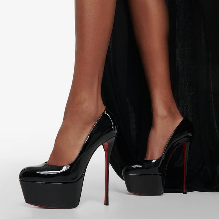 Black Patent Leather 140mm Pumps - ARNO CONTI