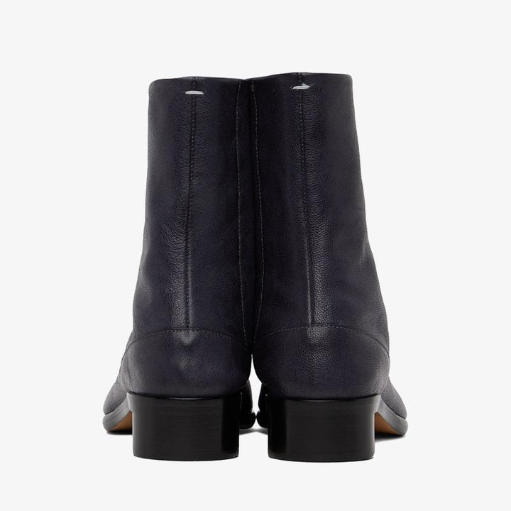 Gray Grained Calf Leather Ankle Boots - Arno Conti Shoe