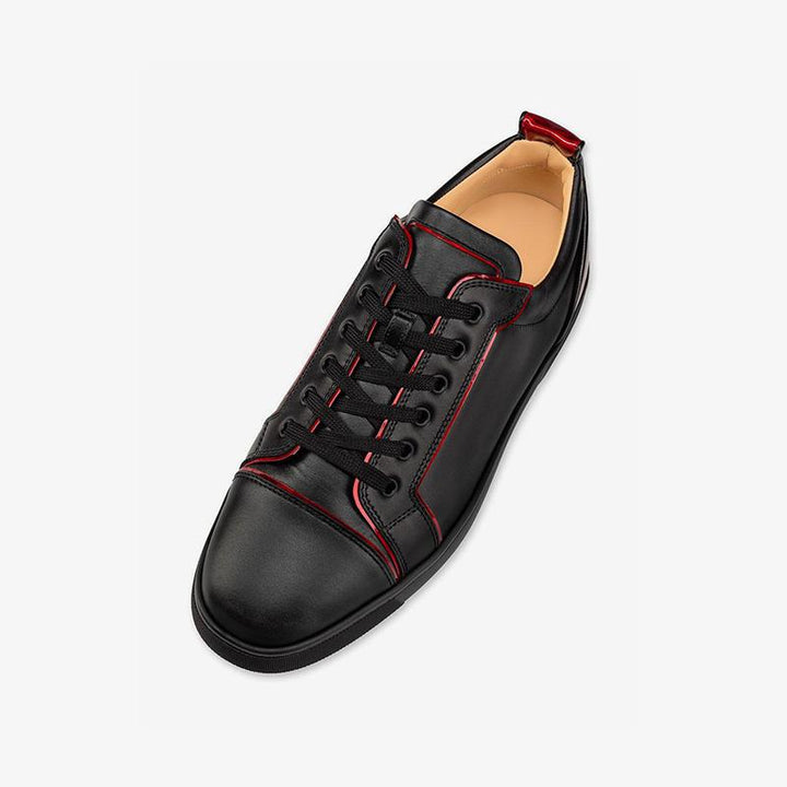 Calf Leather Black and Red Sneaker Shoes - ARNO CONTI