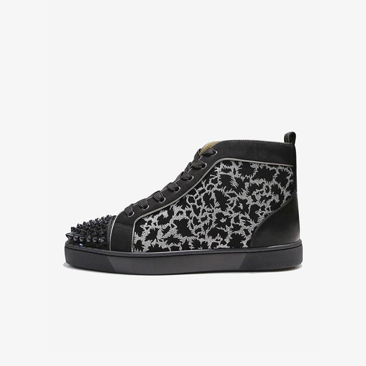 Leopard Men's High Top Sneakers Rivets - ARNO CONTI