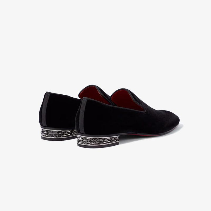 Spike-Heel Velvet Loafers Men Slip-ons - ARNO CONTI