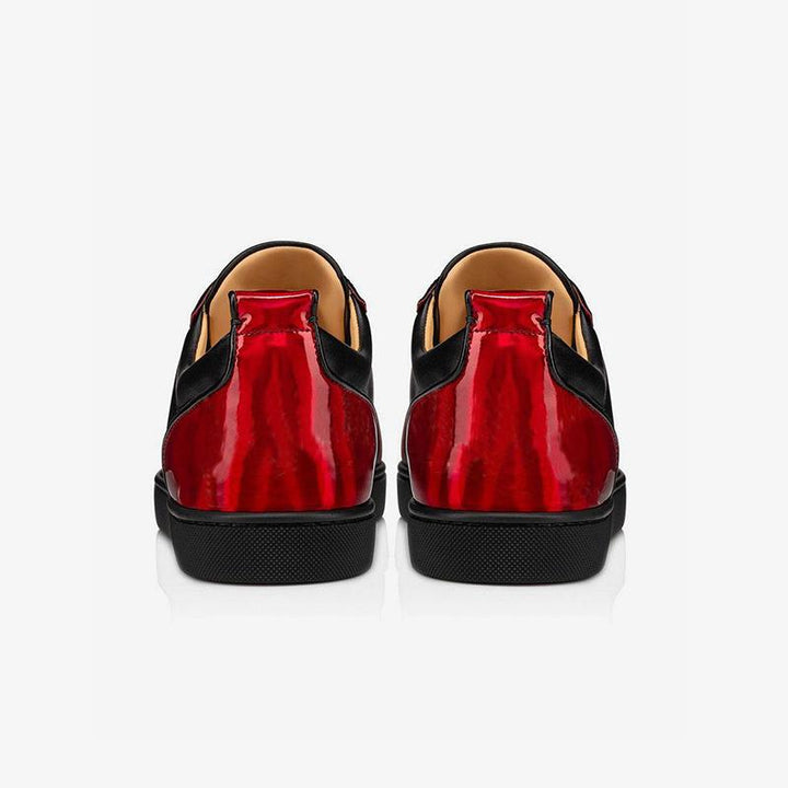 Calf Leather Black and Red Sneaker Shoes - ARNO CONTI