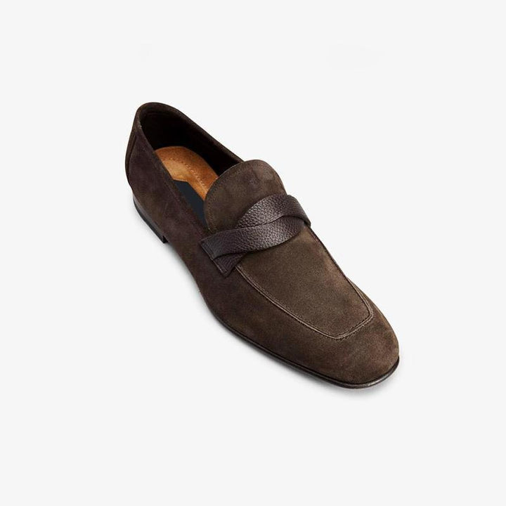 Twisted Suede Penny Loafers - Arno Conti Shoe