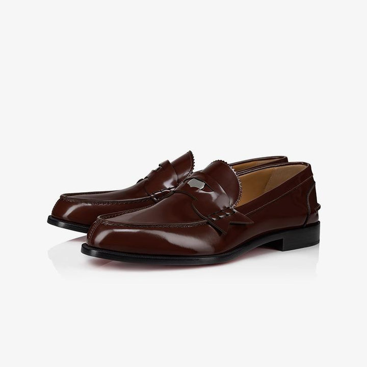 Brown Penny Leather Loafers - ARNO CONTI