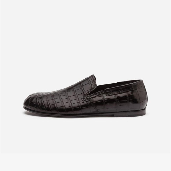 Calf Croc-Embossed Loafers Men Slip-on - Arno Conti Shoe