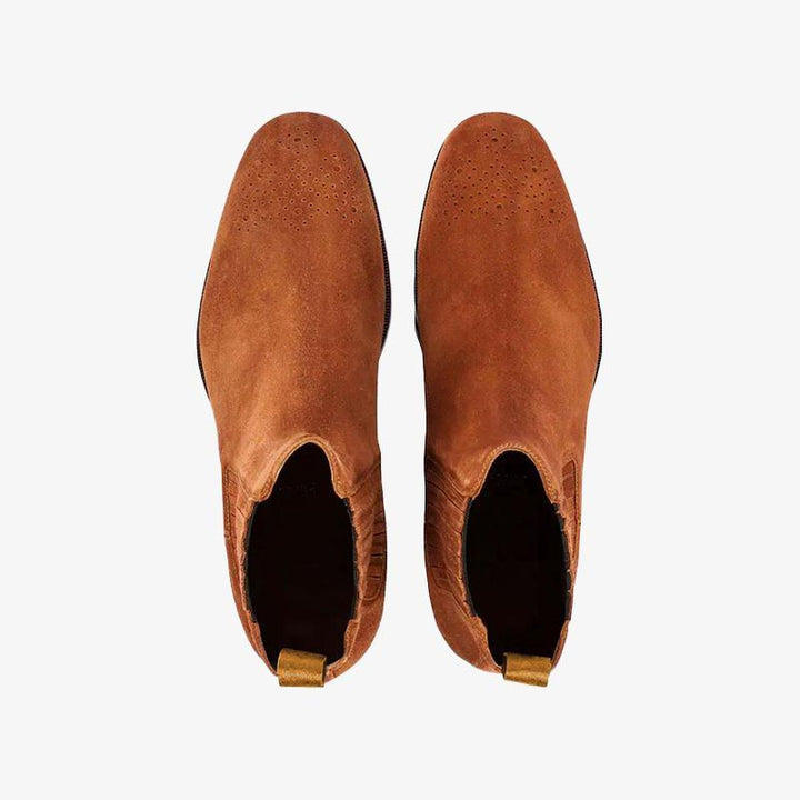 Micro Suede Upper Round Toe Boots - Arno Conti Shoe