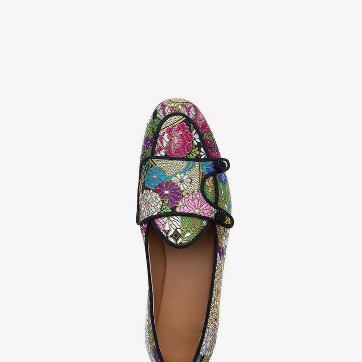 Vibrant Floral Embroidered Loafers - Arno Conti Shoe