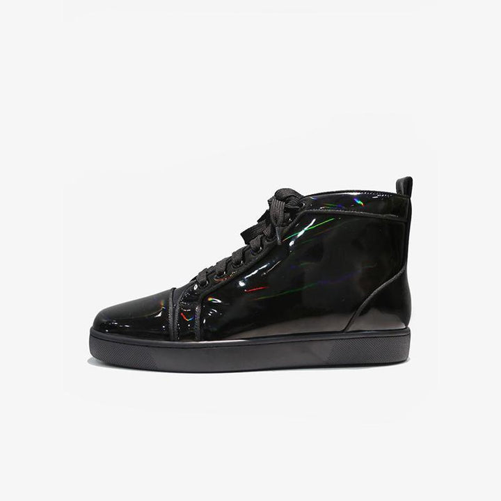 Flat Black Patent Leather Sneakers - ARNO CONTI
