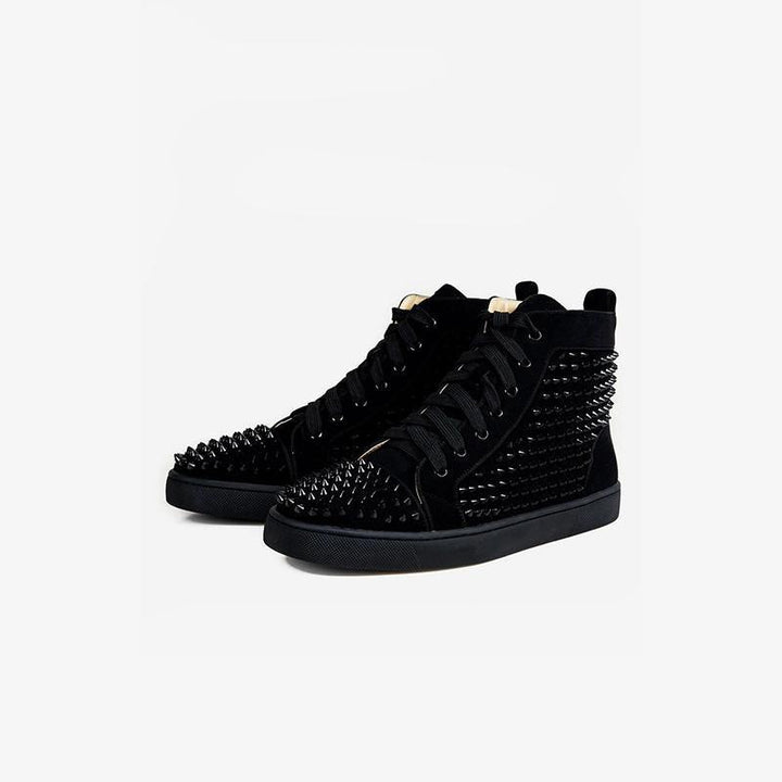 Edgy Studded High-Top Sneakers - ARNO CONTI