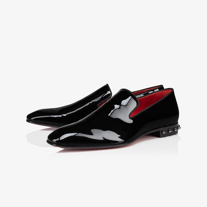 Plain Patent Studs Heel Calf Loafers - ARNO CONTI