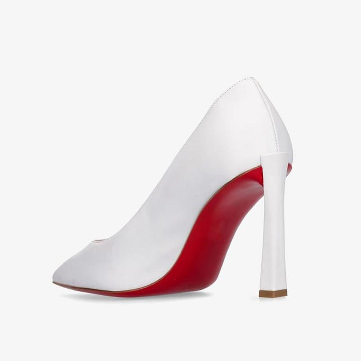 Unique White Leather Pointed Toe Pump - ARNO CONTI