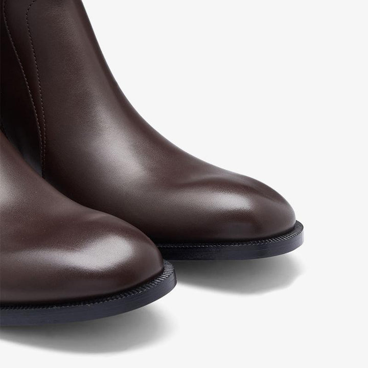 Coffee Brown Leather Ankle Boots - Arno Conti Shoe