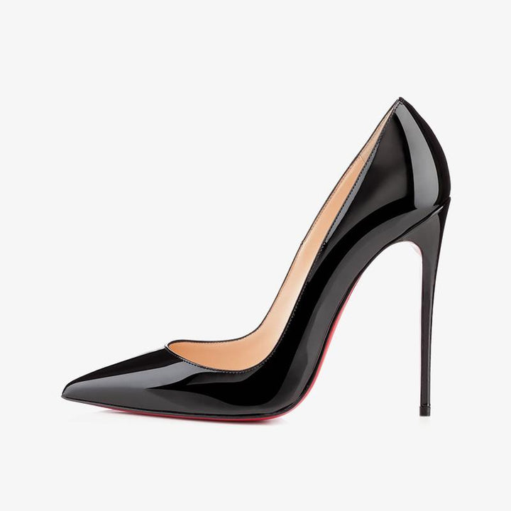 Black Patent Leather Pumps with 120mm Heel - ARNO CONTI