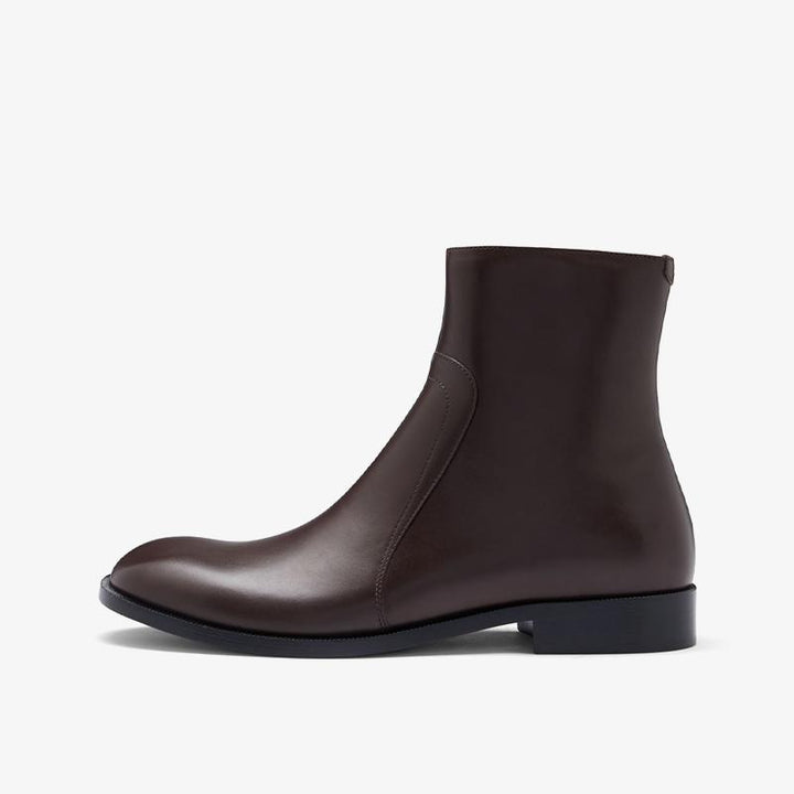 Coffee Brown Leather Ankle Boots - Arno Conti Shoe