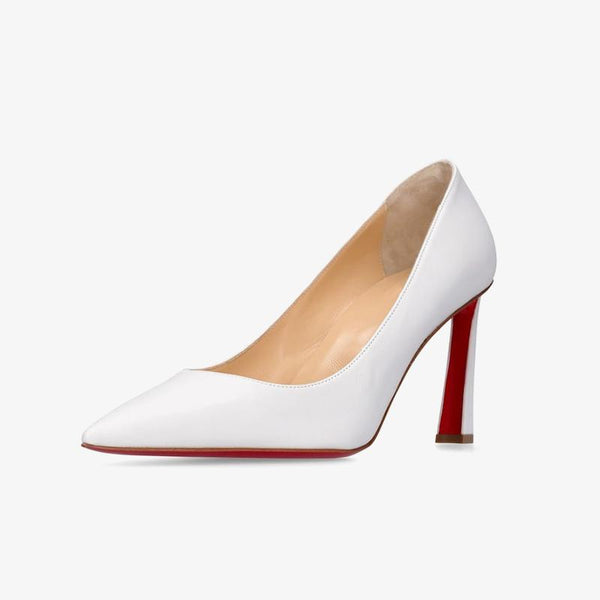 Unique White Leather Pointed Toe Pump - ARNO CONTI