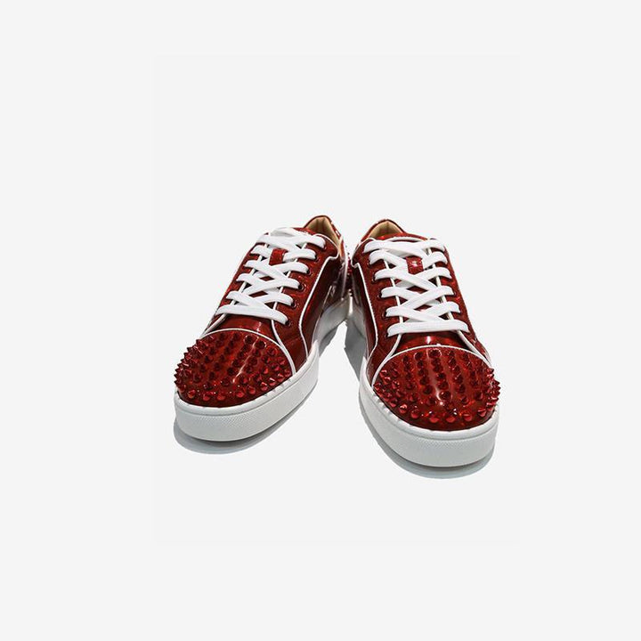 Striking Red Studded Sneakers - ARNO CONTI