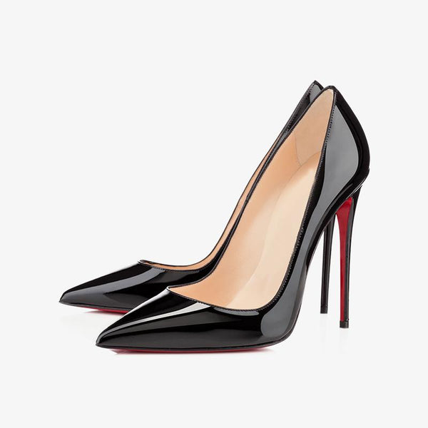 Black Patent Leather Pumps with 120mm Heel - ARNO CONTI
