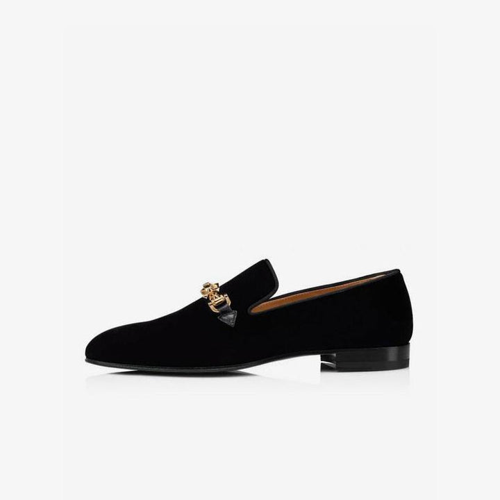 Men's Black Loafers Suede Leather - ARNO CONTI