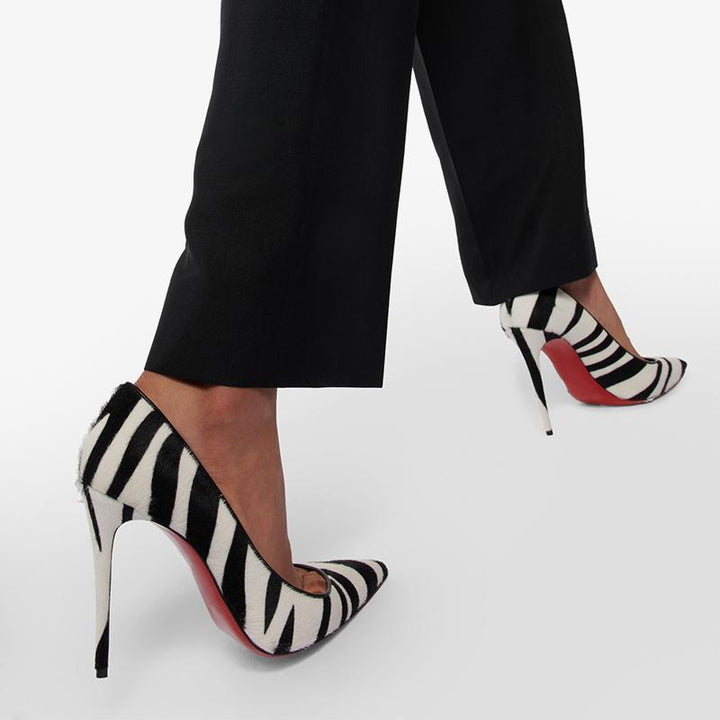 Zebra Print Calf Leather Pumps Stiletto Heel - ARNO CONTI
