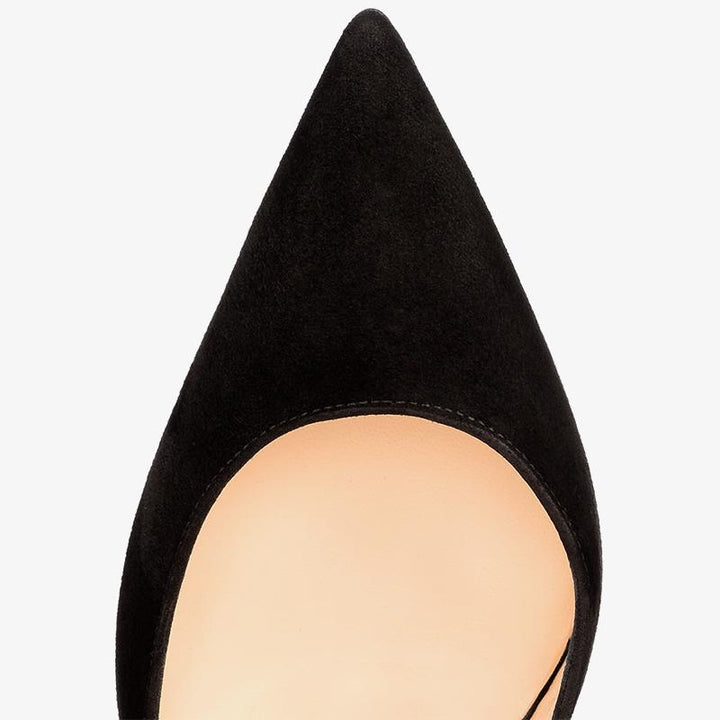 Black Suede Asymmetrical Pump - ARNO CONTI