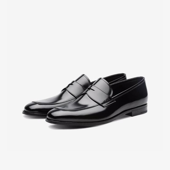 Penny Polished Black Leather Loafer - Arno Conti Shoe