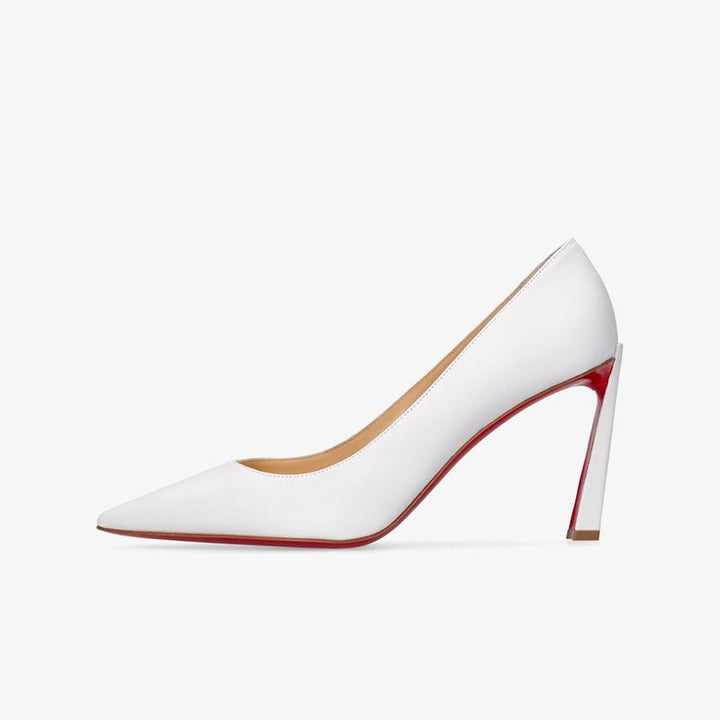Unique White Leather Pointed Toe Pump - ARNO CONTI