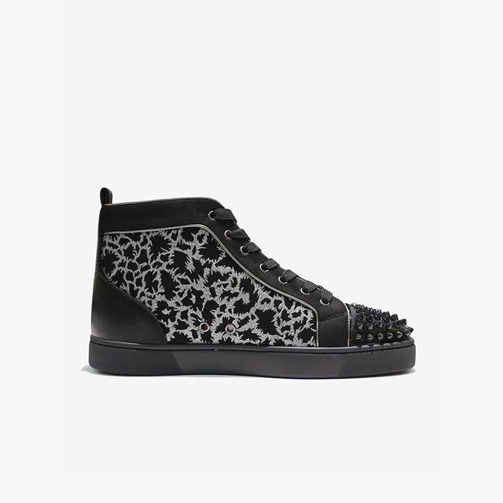 Leopard Men's High Top Sneakers Rivets - ARNO CONTI