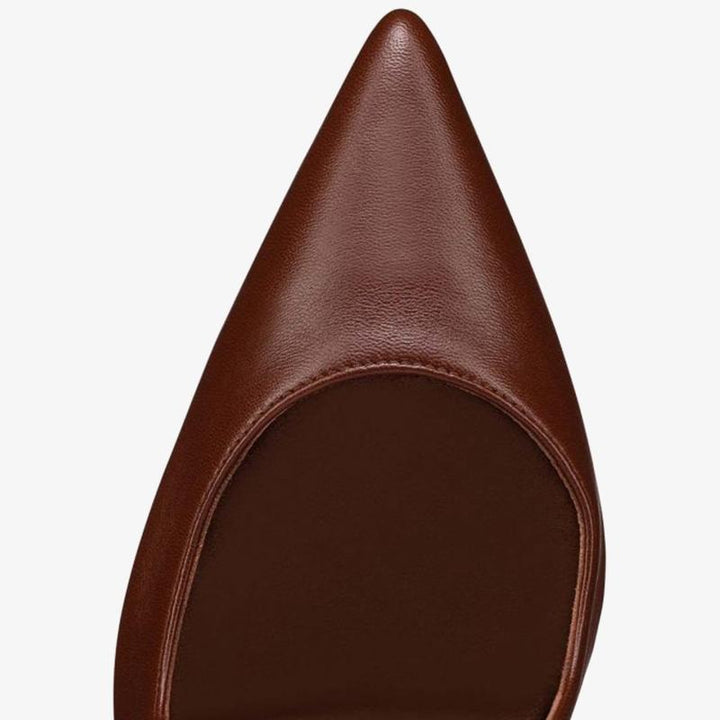 Deep browm Leather Slingback Pumps - ARNO CONTI