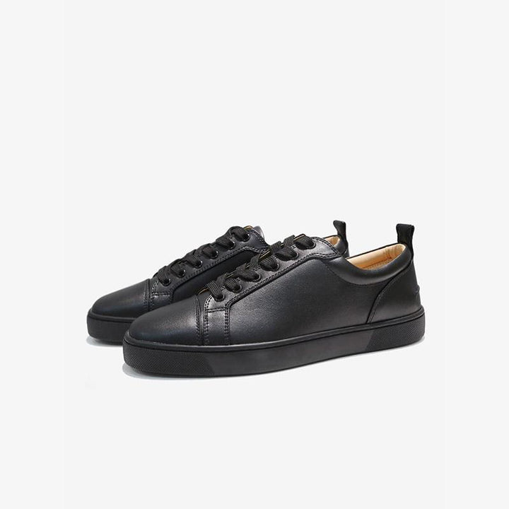 Sleek Black Leather Low-Top Sneakers - ARNO CONTI