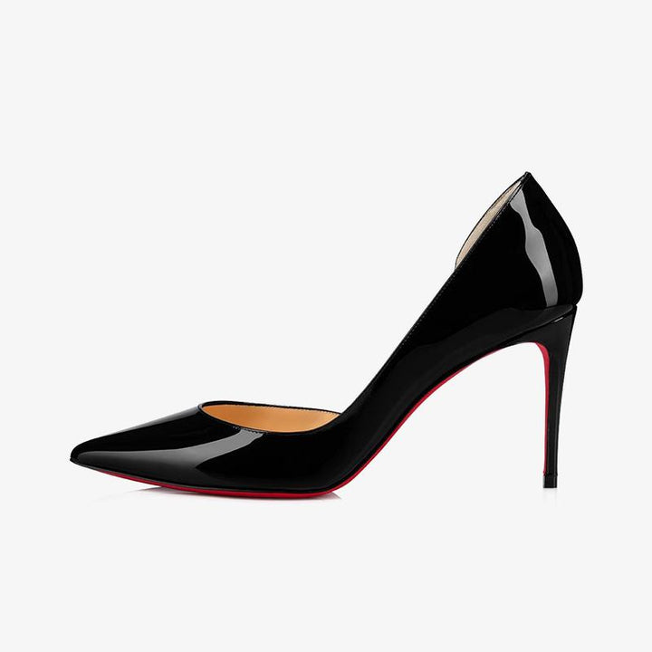Black Patent Leather Pointed Toe Pumps - ARNO CONTI