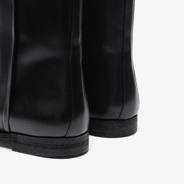 High-Shine Leather Ankle Boots - Arno Conti Shoe