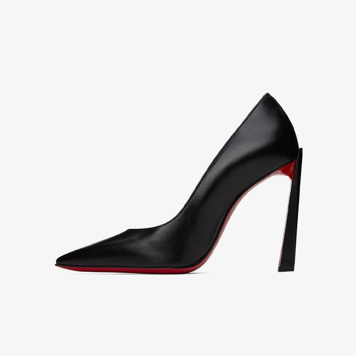 Sleek Black Leather Pointed Toe Pumps - ARNO CONTI