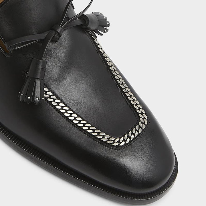 Bow Tassel Chains Leather Loafers - ARNO CONTI