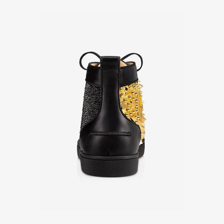 High-top Rivet Strass Sneakers - ARNO CONTI