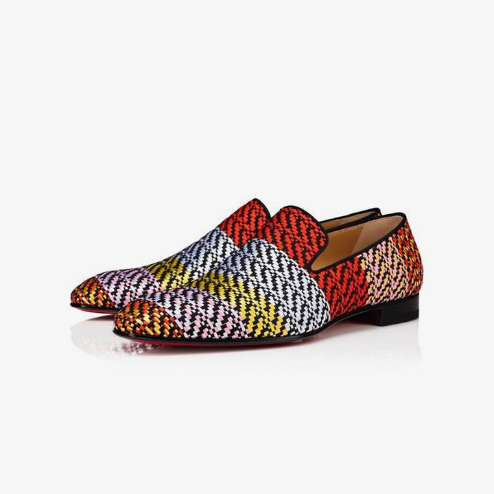 Woven Loafers Colorful Flat Shoes - ARNO CONTI