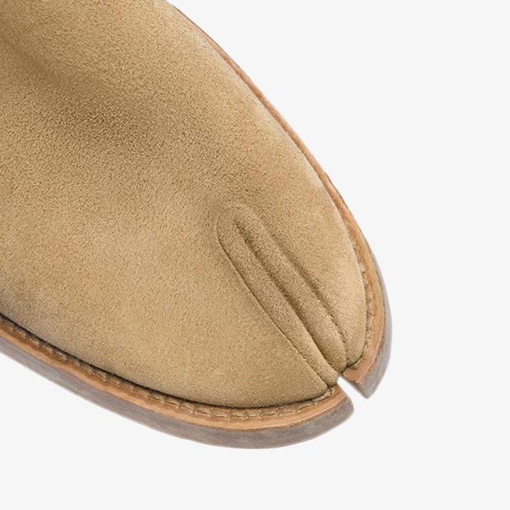 Split-Toe Beige Suede Boots Men's - Arno Conti Shoe