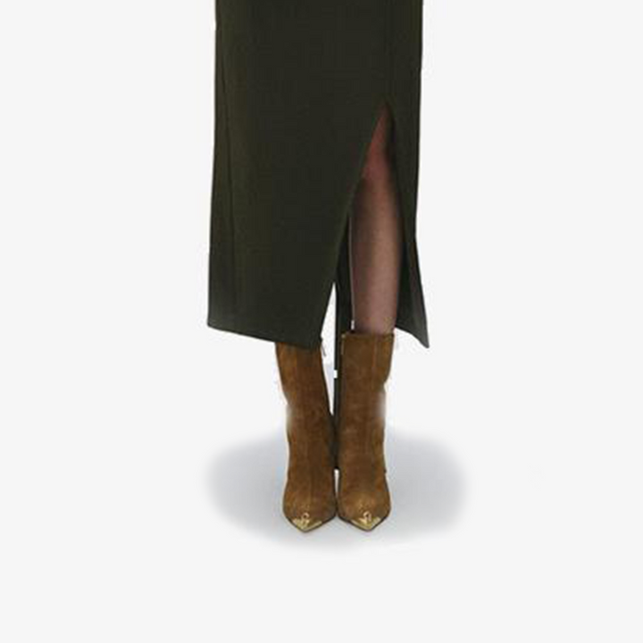 Suede Ankle Boots with Gold Toe Cap - Arno Conti Shoe