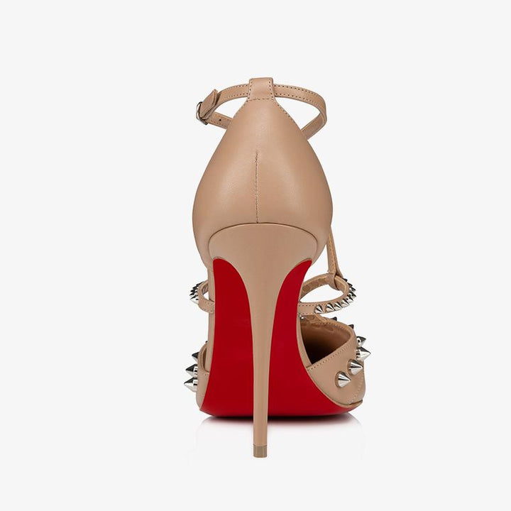 Eye-catching Leather Pumps with Spikes - ARNO CONTI