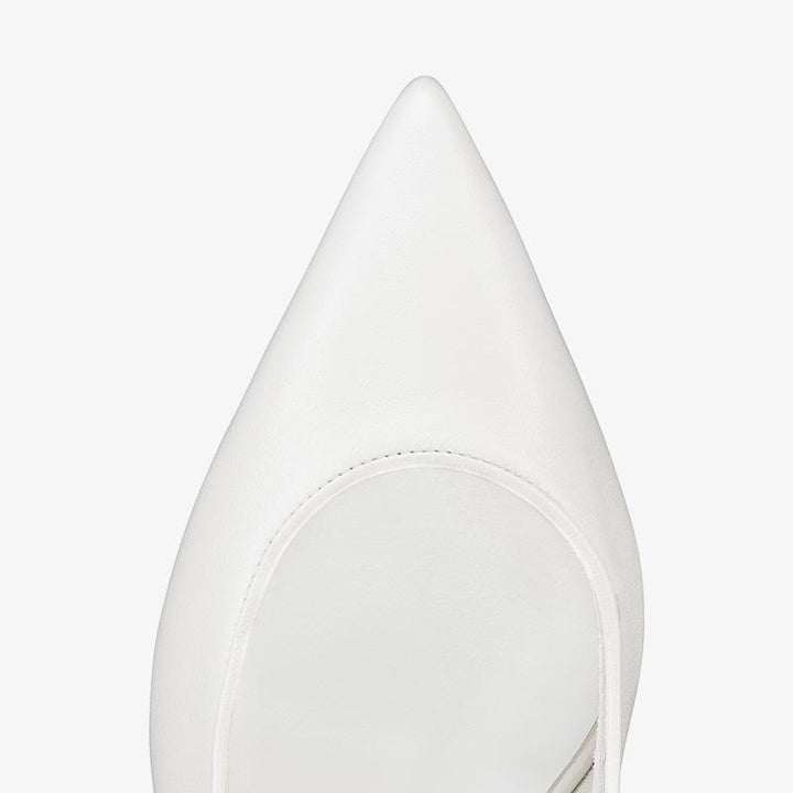 Elegant White Leather Slingback Pumps - ARNO CONTI