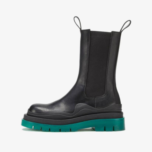 Black/Green Chelsea Boots - Arno Conti Shoe